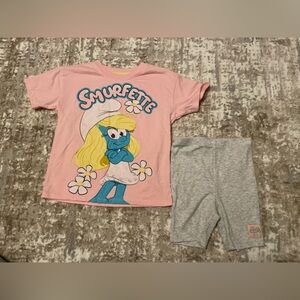 Smurfs Kids Matching Set - Pink size 5T